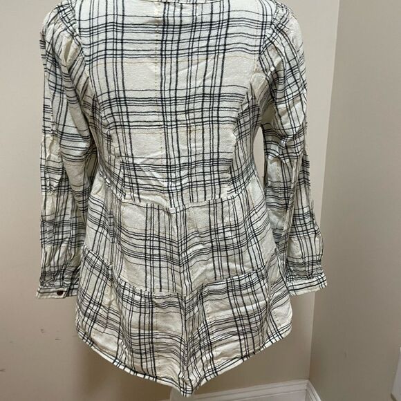 New Anthropologie Darlene Plaid Peasant Blouse Size S - Picture 8 of 9